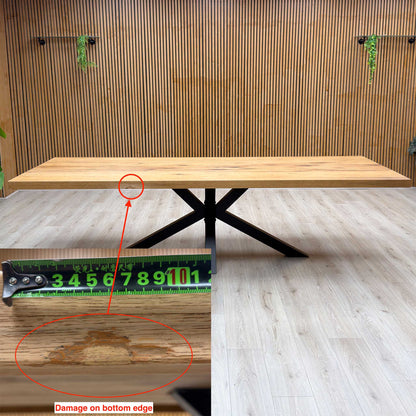Bodahl Terra 1 Oiled Solid Oak Straight Top 280cm Dining Table with Metal Star Base – view 7
