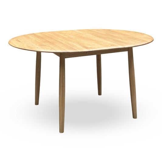 ‘Stockholm’ Light Oak Solid Oak Round Extending Dining Table