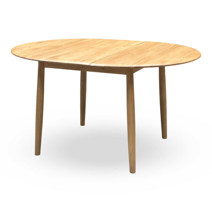 ‘Stockholm’ Light Oak Solid Oak Round Extending Dining Table