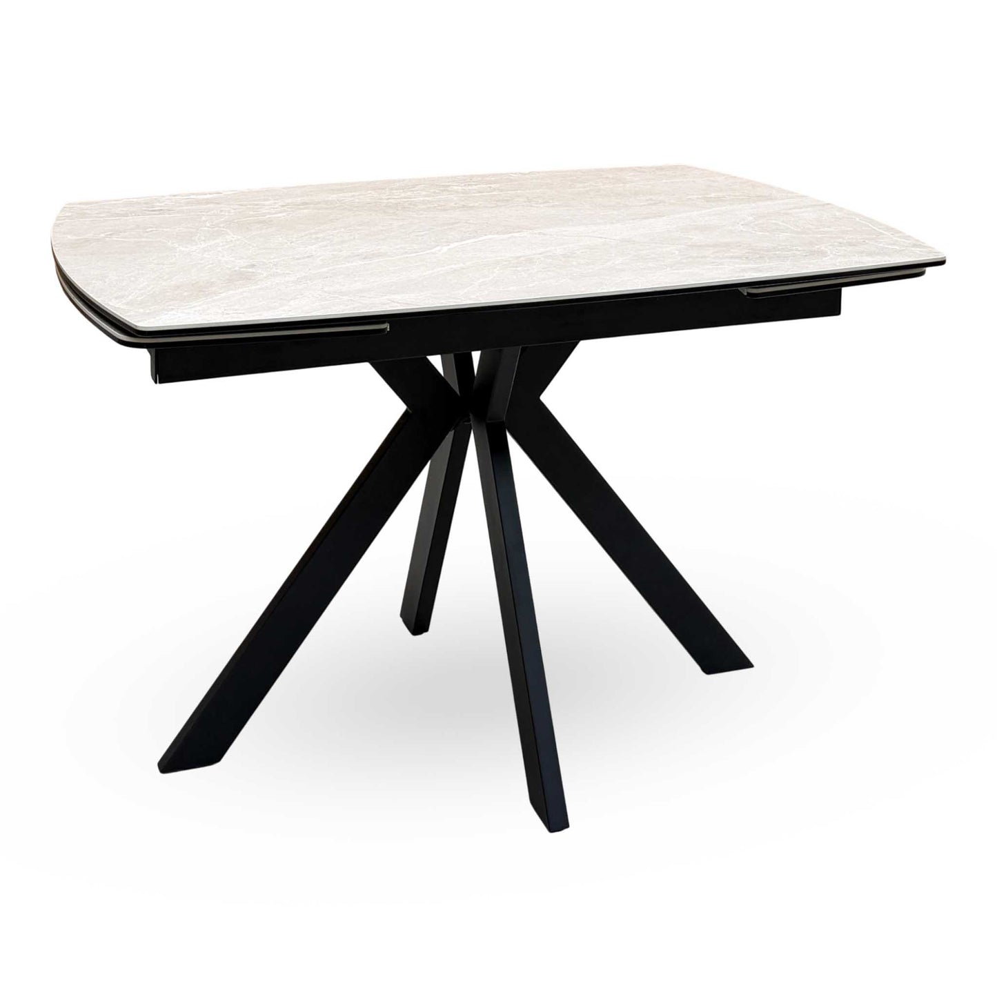 ‘Quattro’ Mocha Ceramic Top Extending Draw Leaf Table