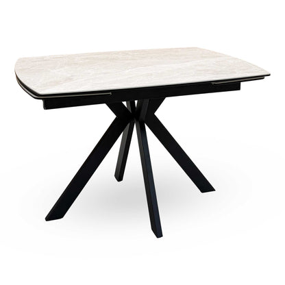 ‘Quattro’ Mocha Ceramic Top Extending Draw Leaf Table