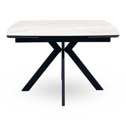 ‘Quattro’ Mocha Ceramic Top Extending Draw Leaf Table