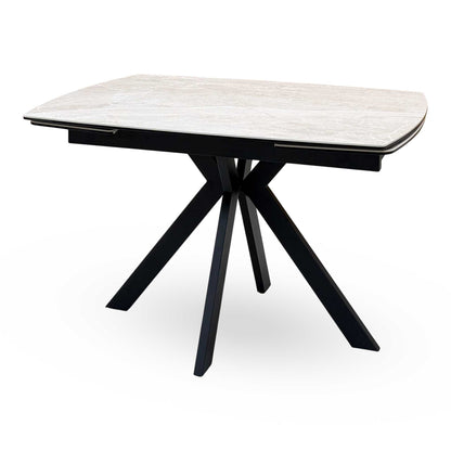 ‘Quattro’ Mocha Ceramic Top Extending Draw Leaf Table