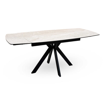 ‘Quattro’ Mocha Ceramic Top Extending Draw Leaf Table