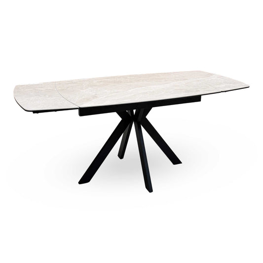 Quattro Mocha Ceramic Top Extending Draw Leaf Table 180cm