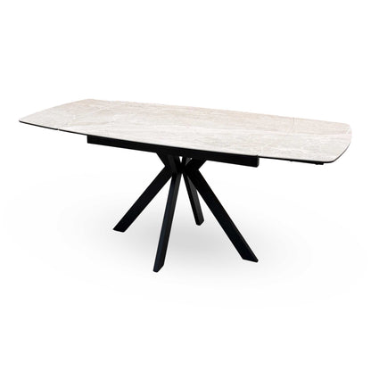 ‘Quattro’ Mocha Ceramic Top Extending Draw Leaf Table