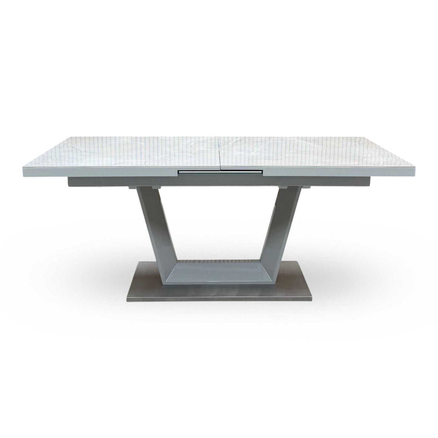 ‘Grigio’ High Gloss Ceramic Top Large Pop-Up Extending Dining Table