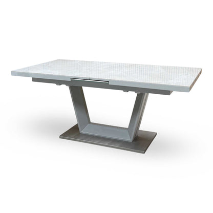 ‘Grigio’ High Gloss Ceramic Top Large Pop-Up Extending Dining Table