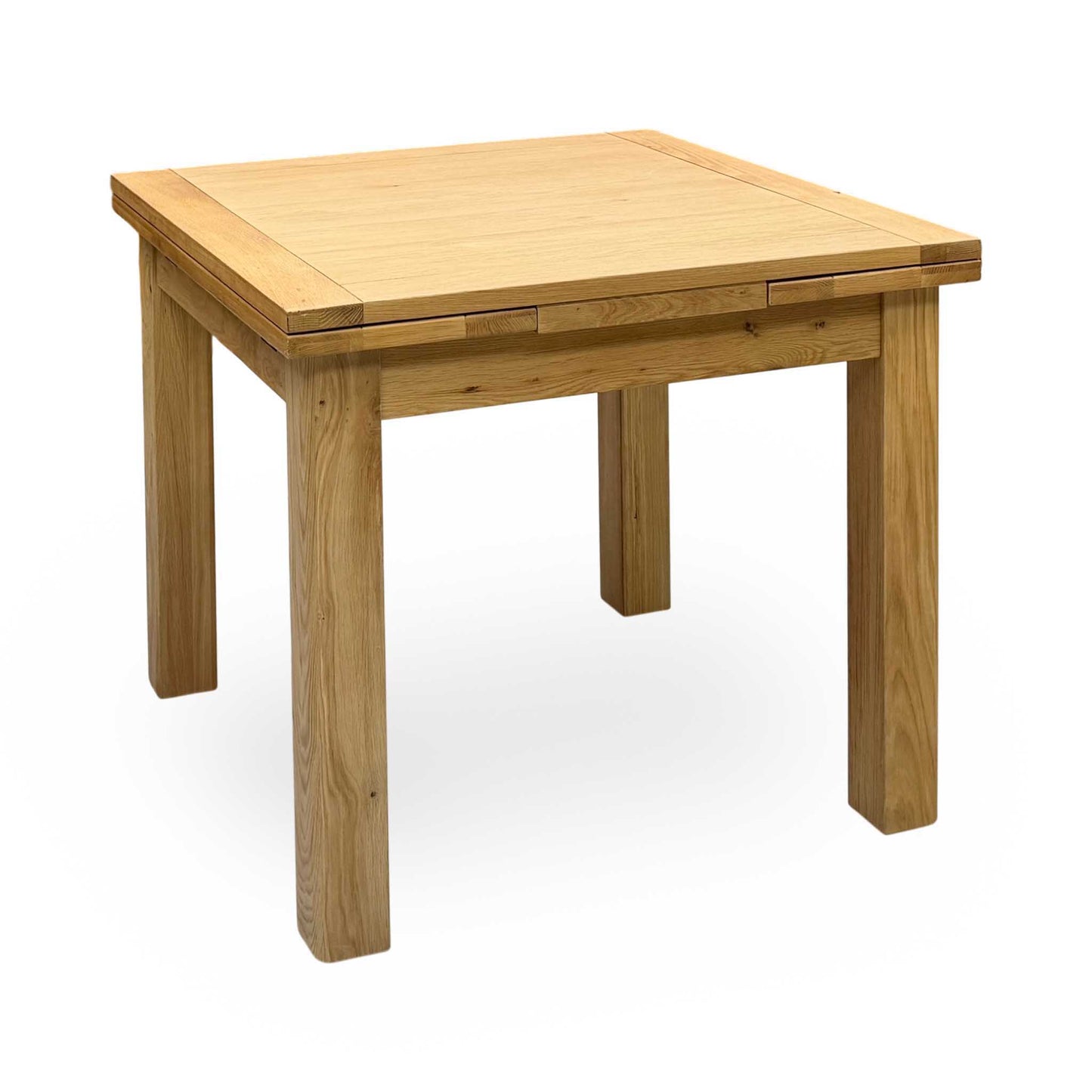 Furnitureland ‘Augusta’ Solid Oak Draw Leaf Extending Dining Table with Grey Cowboy Upholstered Dining Chairs - Set of 4