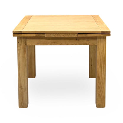 Furnitureland ‘Augusta’ Solid Oak Draw Leaf Extending Dining Table with Grey Cowboy Upholstered Dining Chairs - Set of 4