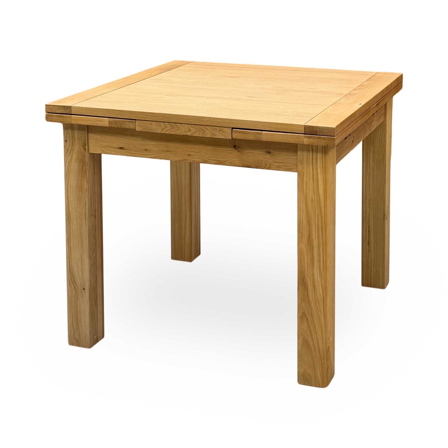 Furnitureland ‘Augusta’ Solid Oak Draw Leaf Extending Dining Table with Grey Cowboy Upholstered Dining Chairs - Set of 4