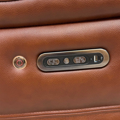 ‘Aero’ Butterscotch Cat-60_07 Brown Leather 2 Seater Power Recliner Sofa with Power Headrests and Heated Seats