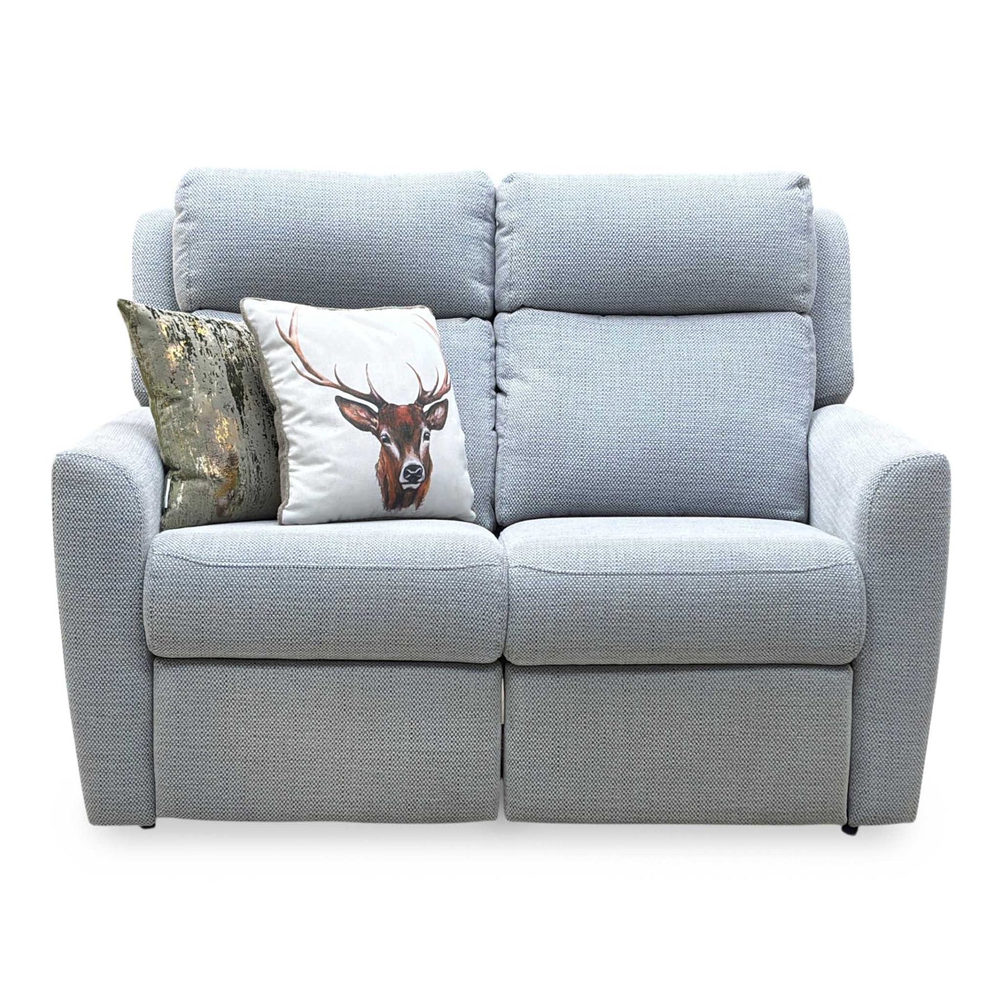 G Plan ‘Wren’ A181 Lagoon Cobalt Silver Fabric 2 Seater Power Recliner Sofa with Power Headrests and Power Lumbar