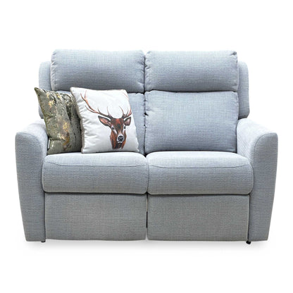 G Plan ‘Wren’ A181 Lagoon Cobalt Silver Fabric 2 Seater Power Recliner Sofa with Power Headrests and Power Lumbar