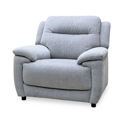 ‘Touch’ Fab-Meo-R27 Pewter Grey Fabric Armchair