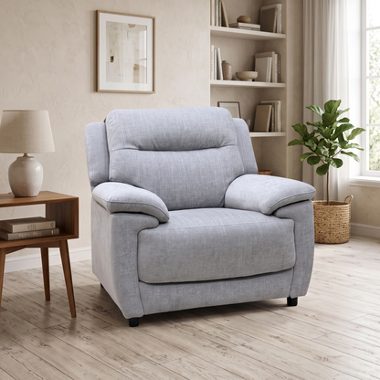 ‘Touch’ Fab-Meo-R27 Pewter Grey Fabric Armchair