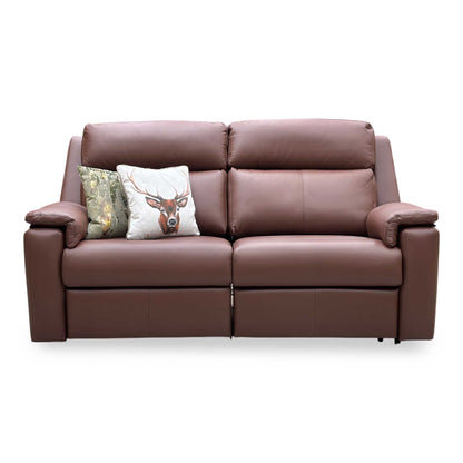 G Plan ‘Thornbury’ P210 Capri Oak Leather 3 Seater Power Recliner Sofa with Power Headrests and Power Lumbar