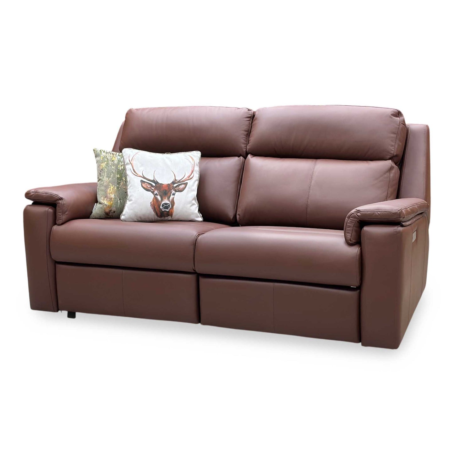 G Plan ‘Thornbury’ P210 Capri Oak Leather 3 Seater Power Recliner Sofa with Power Headrests and Power Lumbar