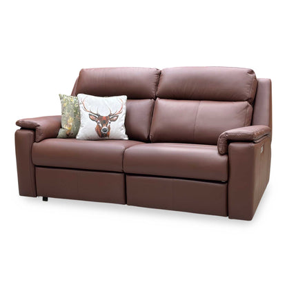 G Plan ‘Thornbury’ P210 Capri Oak Leather 3 Seater Power Recliner Sofa with Power Headrests and Power Lumbar