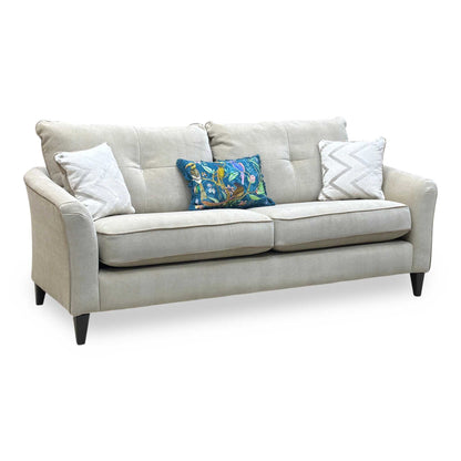 ‘Soho’ Mont Blanc Natural Velvet Fabric Classic Back 4 Seater Sofa
