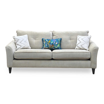 ‘Soho’ Mont Blanc Natural Velvet Fabric Classic Back 4 Seater Sofa