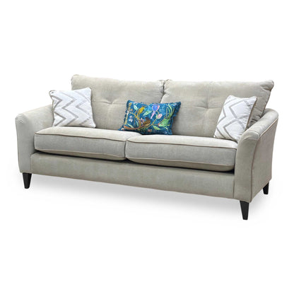 ‘Soho’ Mont Blanc Natural Velvet Fabric Classic Back 4 Seater Sofa