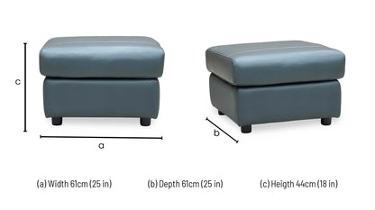 ‘Raven’ Oslo Peacock Green Leather Footstool