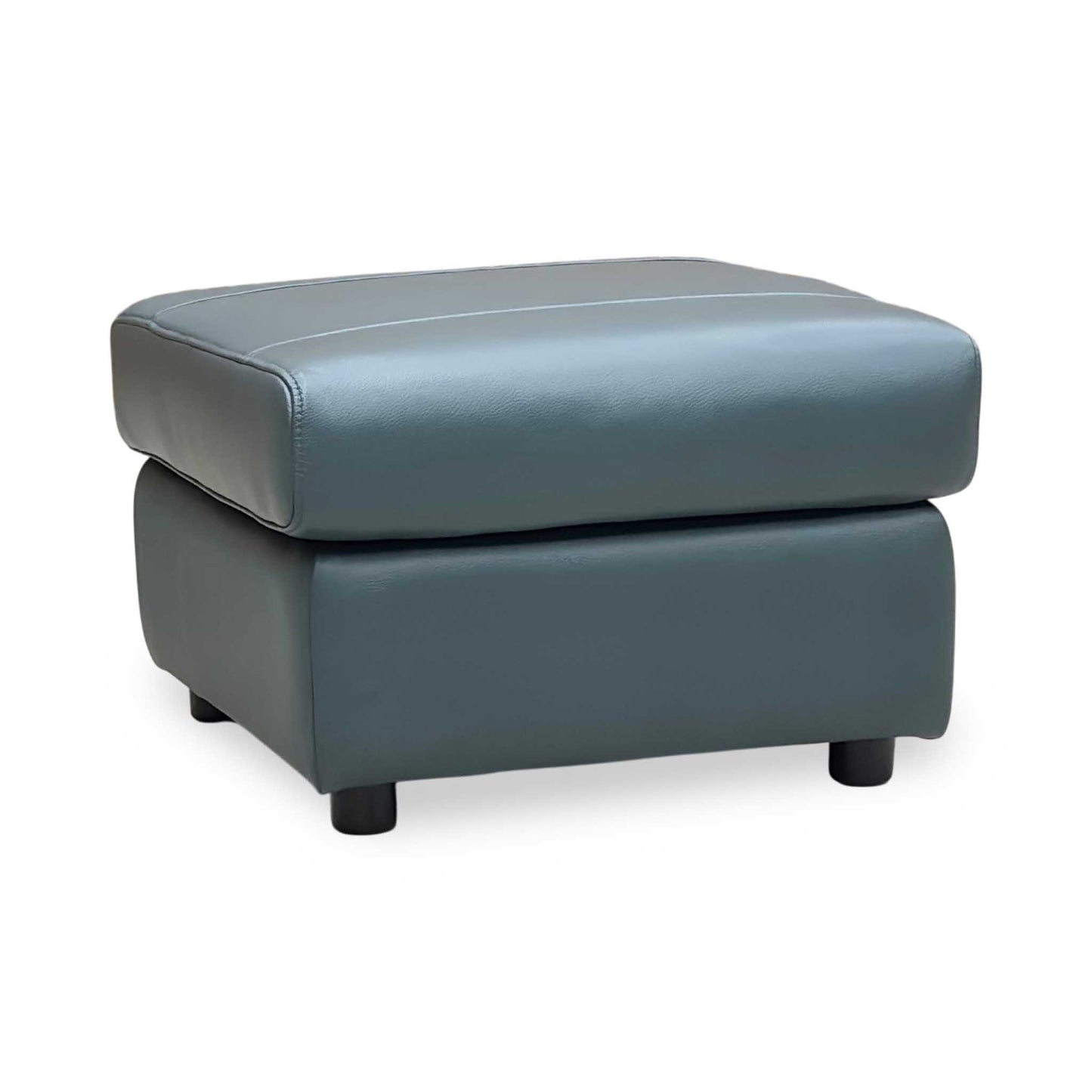 ‘Raven’ Oslo Peacock Green Leather Footstool
