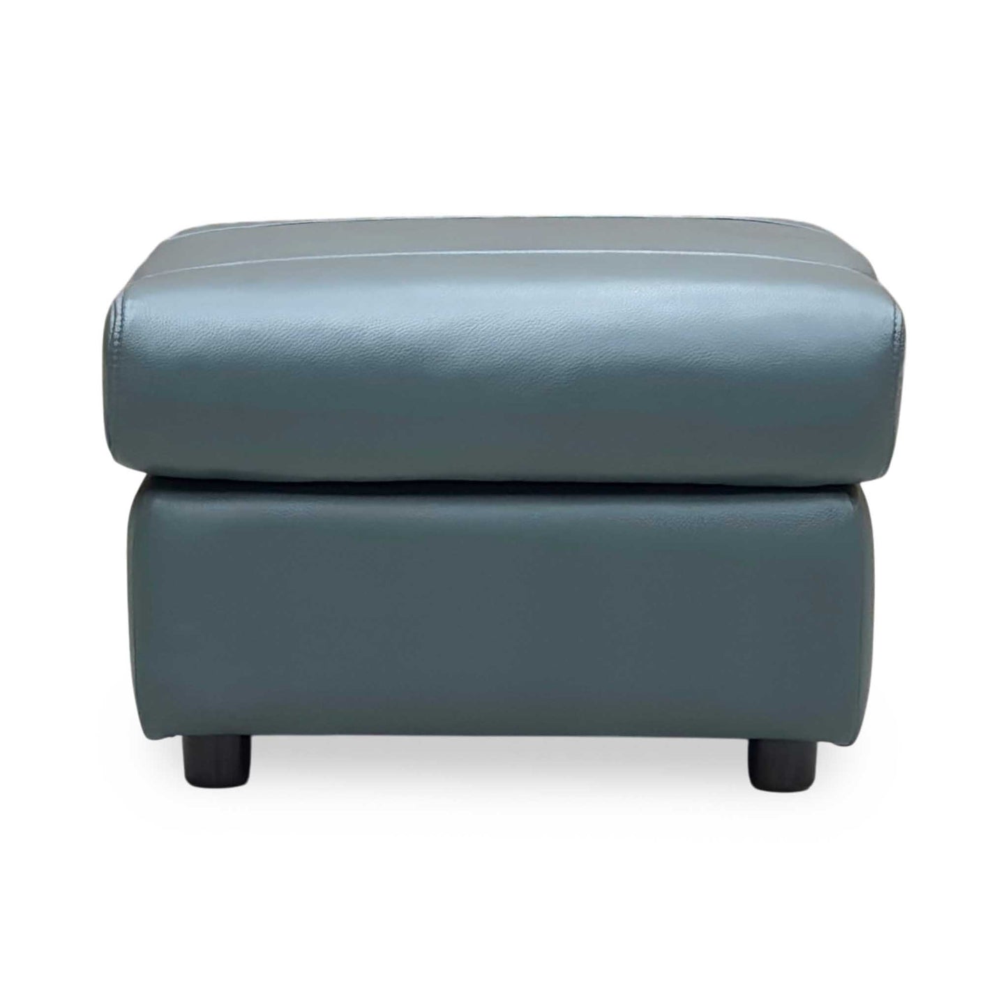 ‘Raven’ Oslo Peacock Green Leather Footstool