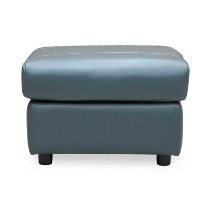 ‘Raven’ Oslo Peacock Green Leather Footstool