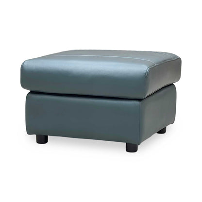 ‘Raven’ Oslo Peacock Green Leather Footstool