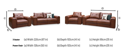 ‘Goliath’ Montana Cat-60_07 Butterscotch Brown Leather 3 Seater Sofa with Storage Draws + Chair with Storage Draws