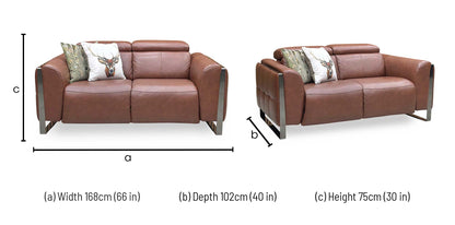 ‘Gisella’ Cat-60_07 Butterscotch Brown Leather 2 Seater Sofa