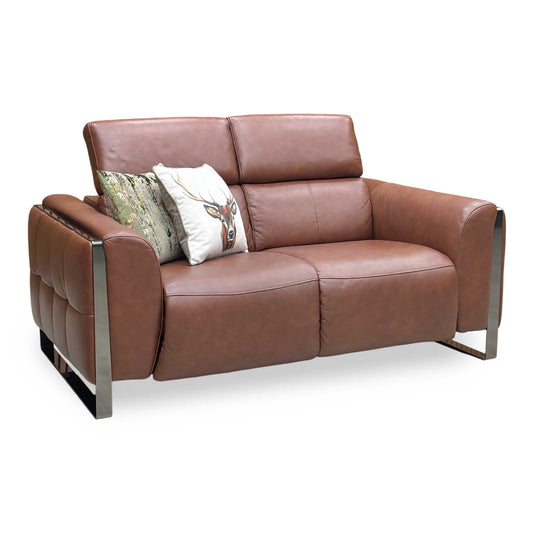 ‘Gisella’ Cat-60_07 Butterscotch Brown Leather 2 Seater Sofa