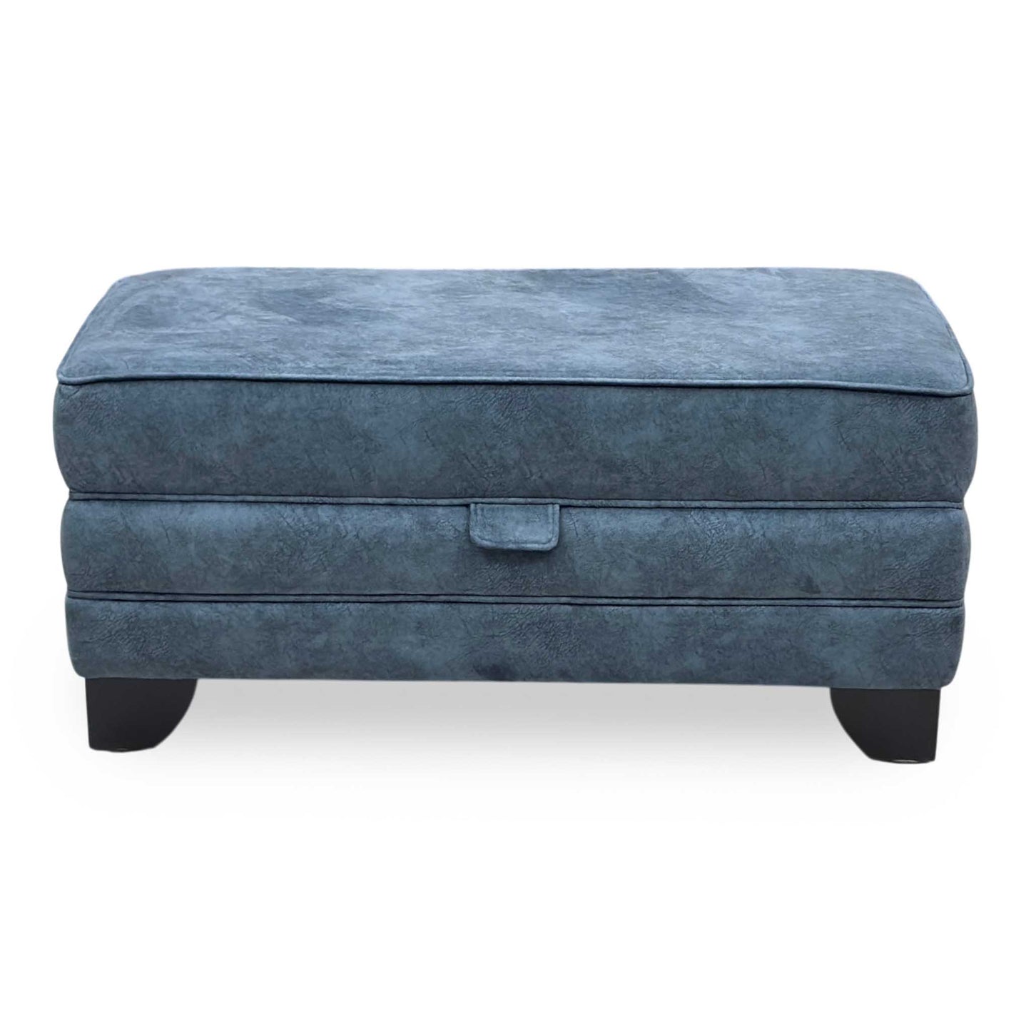 'Mariah' Dapple Ocean Blue Velvet Fabric Large Storage Footstool