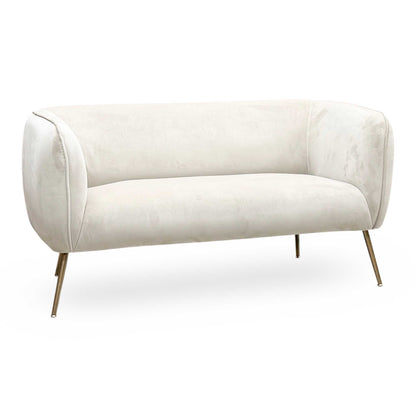 ‘Juliana’ Beige Velvet Fabric 2 Seater Sofa