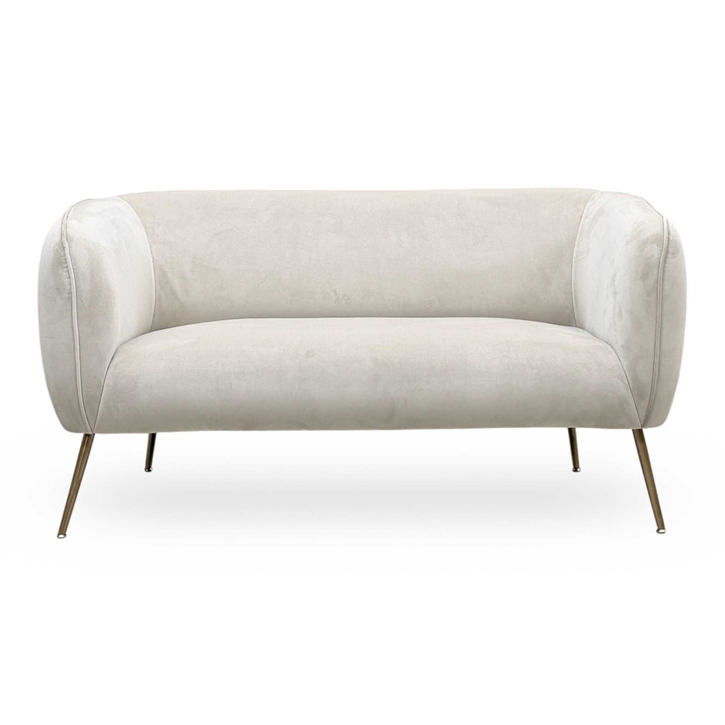 ‘Juliana’ Beige Velvet Fabric 2 Seater Sofa