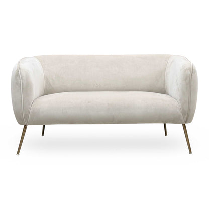 ‘Juliana’ Beige Velvet Fabric 2 Seater Sofa