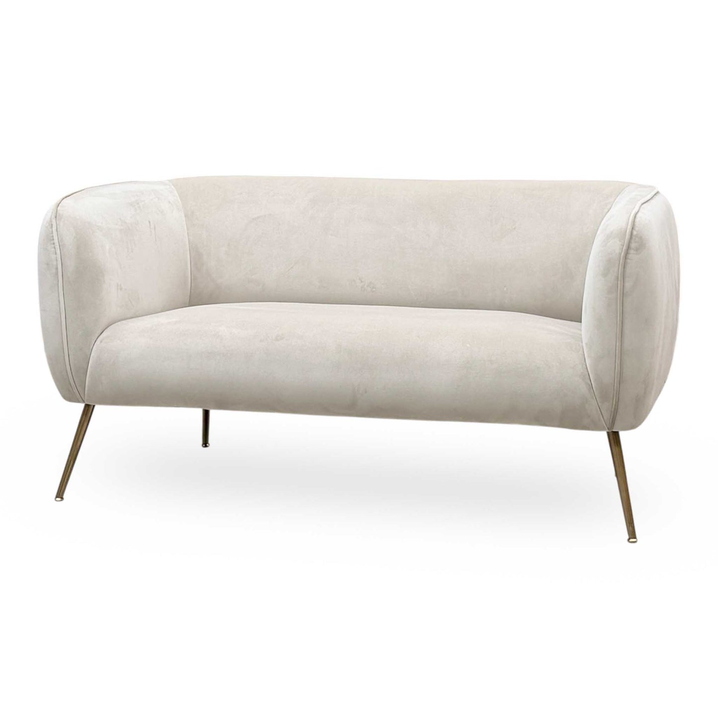 ‘Juliana’ Beige Velvet Fabric 2 Seater Sofa