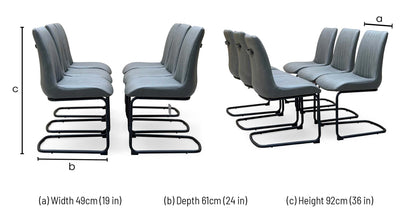 Bodahl ‘Terra' Grey Faux Leather Set of 6 Cantilever Dining Chairs