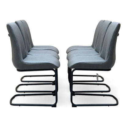 Bodahl ‘Terra' Grey Faux Leather Set of 6 Cantilever Dining Chairs