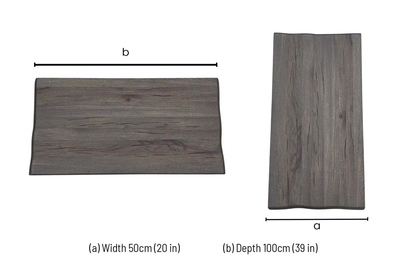 Bodahl 'Roma' 8 Vintage Grey Solid Oak Raw Edge 100cm Table Extension Leaf