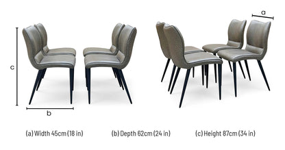 ‘Murcia’ Antiqued Olive Green Faux Leather Set of 4 Dining Chairs