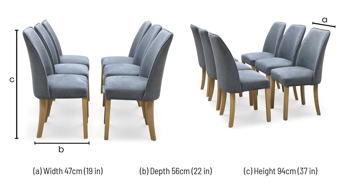 ‘Hamilton’ Charcoal Grey Fabric Set of 6 Dining Chairs