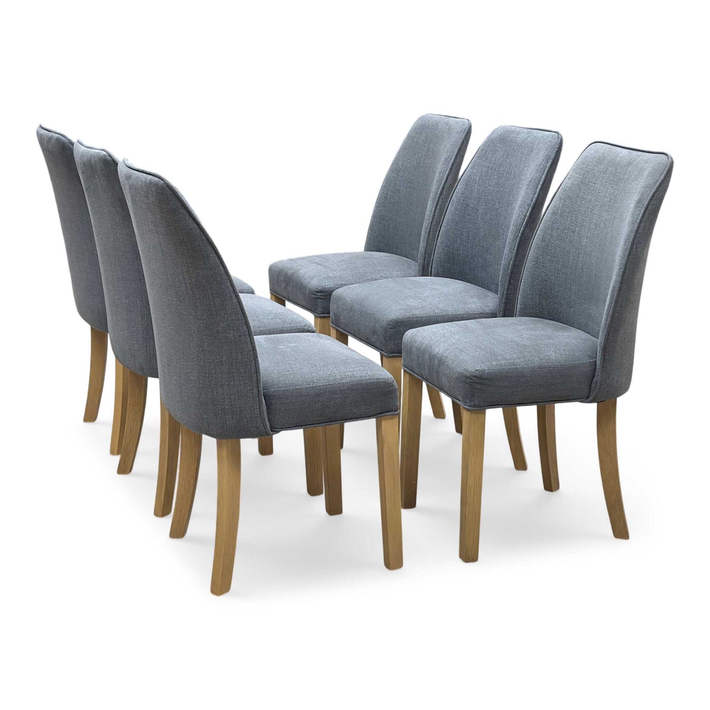 ‘Hamilton’ Charcoal Grey Fabric Set of 6 Dining Chairs