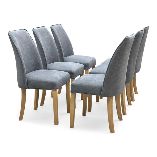 ‘Hamilton’ Charcoal Grey Fabric Set of 6 Dining Chairs