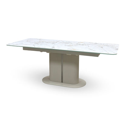 ‘Avorio’ Ceramic Top Large Pop Up Extending Dining Table
