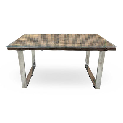 'Chennai' Reclaimed Wood Small 150cm Dining Table with U-shaped Legs – view 4