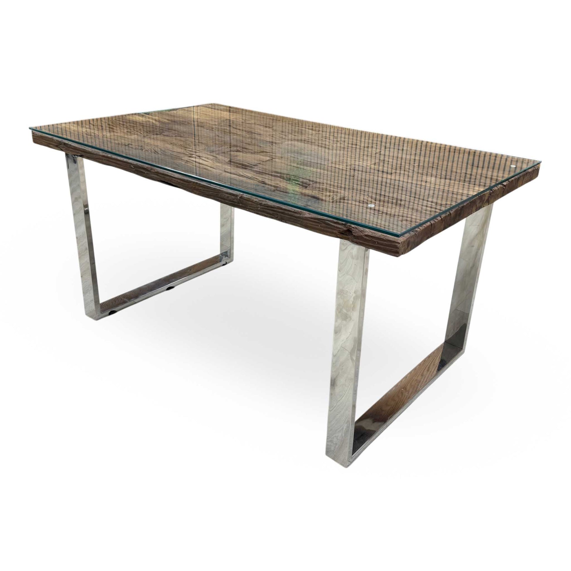 'Chennai' Reclaimed Wood Small 150cm Dining Table with U-shaped Legs – view 5