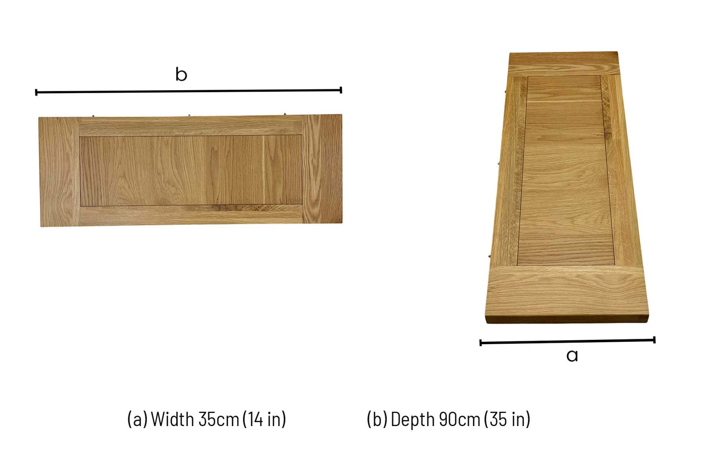 ‘California’ Light Oak Solid Oak 35cm Table Middle Extension Leaf